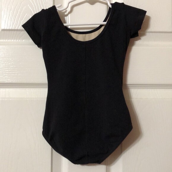 Mirella Girls Dance Ballet Black Leotard Princess Seam Cap Sleeve Size 2-4 CHP - Picture 2 of 8